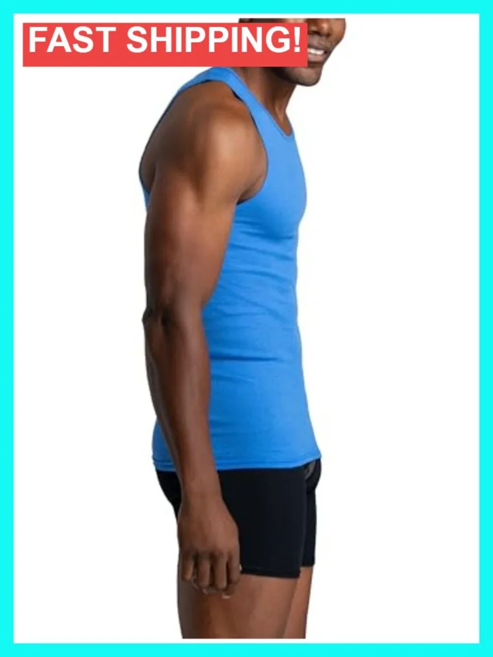 6 Pack Sleeveless Moisture Wicking Tank A-Shirt Cotton Undershirts